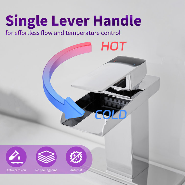 Polished Chrome Waterfall Single-Handle 6.61" Bathroom Faucet