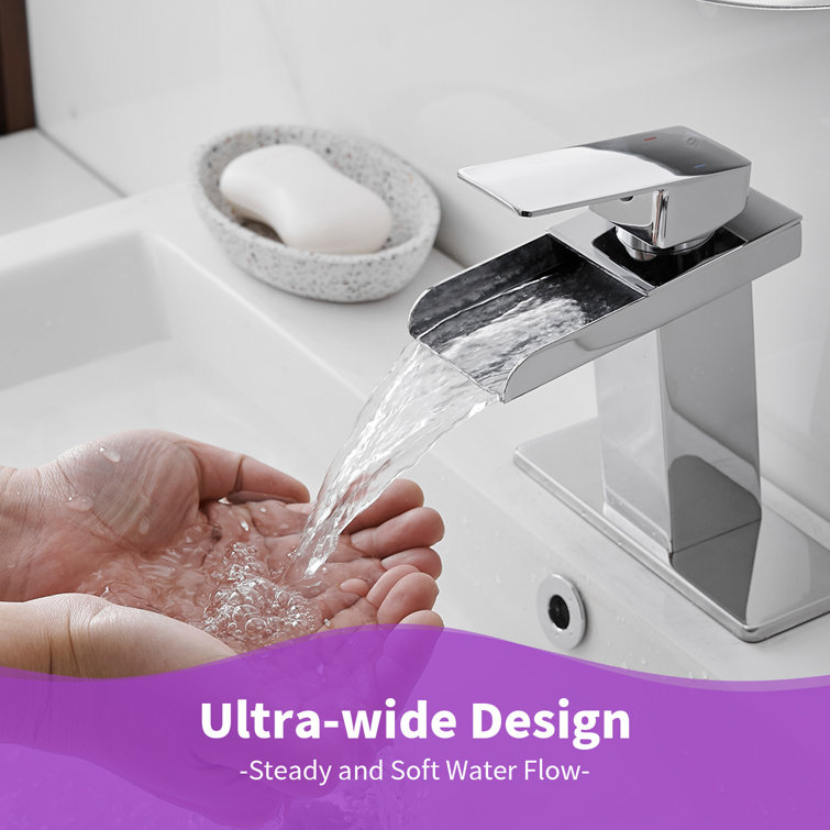 Polished Chrome Waterfall Single-Handle 6.61" Bathroom Faucet