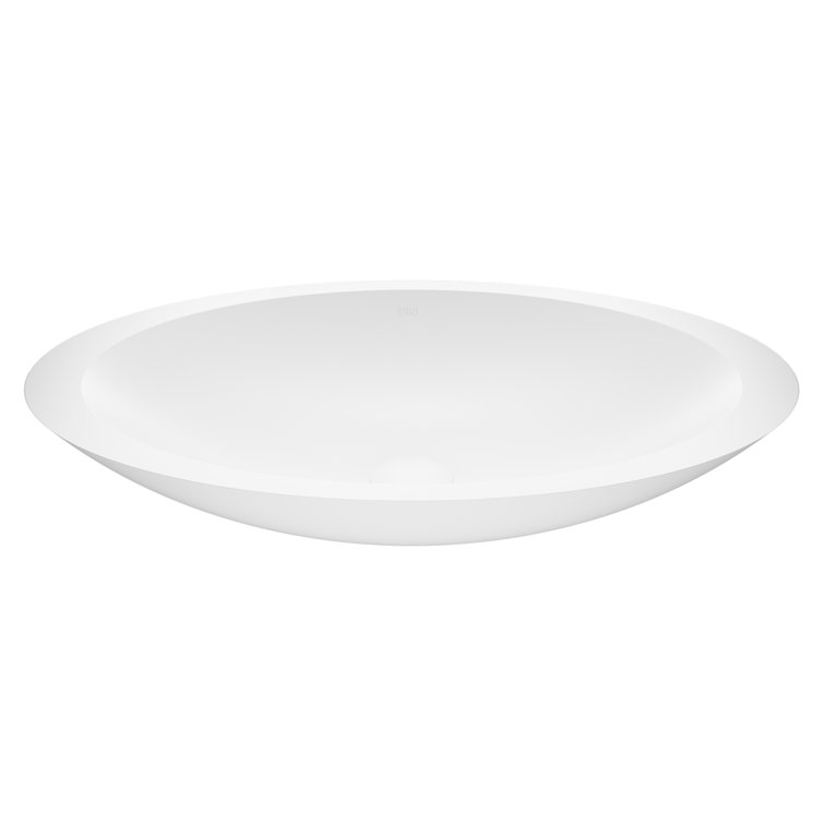 Wisteria 23" White Stone Oval Vessel Sink