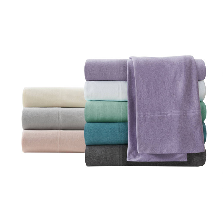 White Twin Polyester Jersey Knit Sheet Set