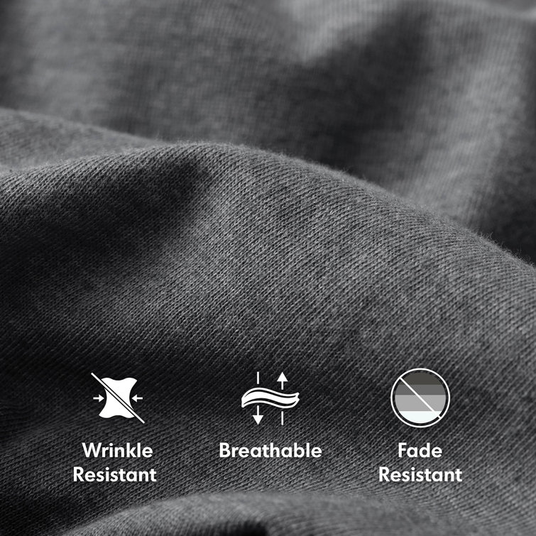 Dark Grey Full Cotton Blend Jersey Knit Sheet Set
