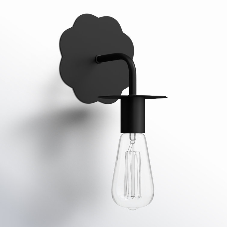 Matte Black Metal Single Light Dimmable Sconce