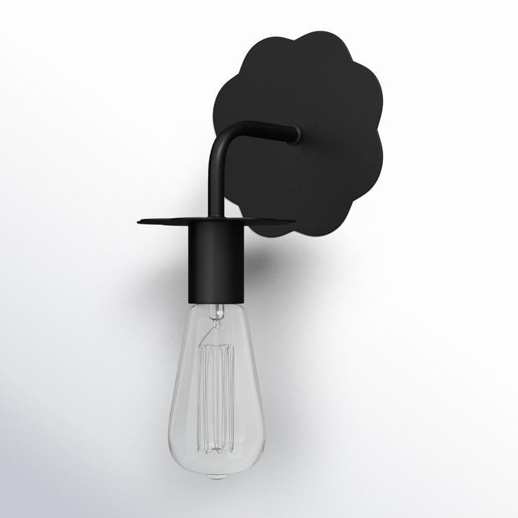 Matte Black Metal Single Light Dimmable Sconce