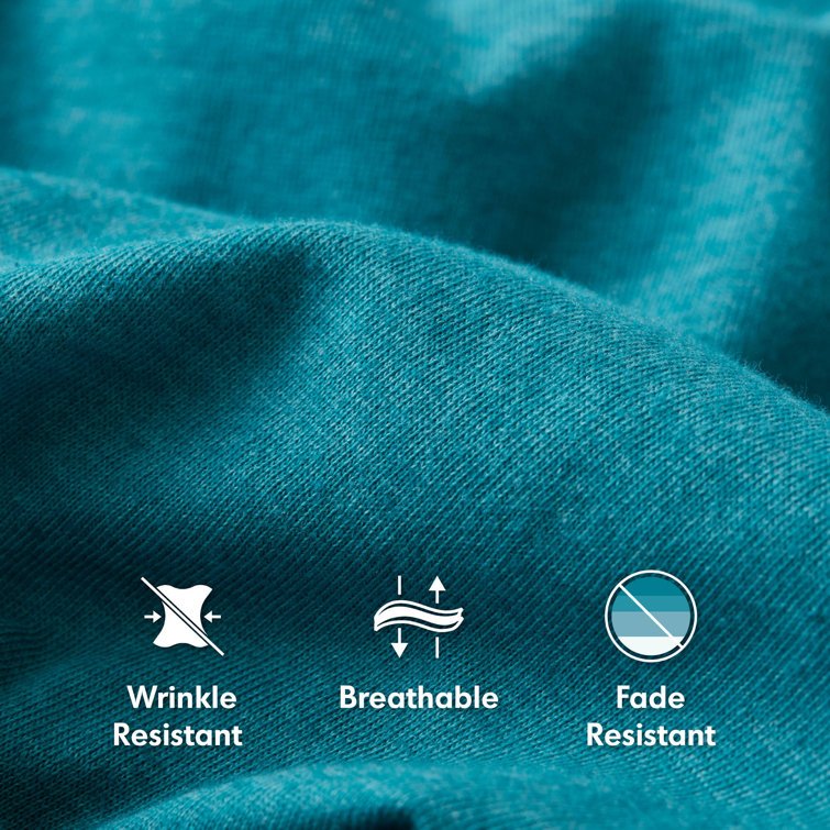 Teal Twin Jersey Knit Polyester Sheet Set
