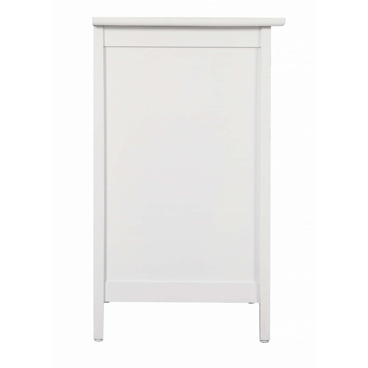 White Wood 3-Drawer Nightstand with Nickel Hardware