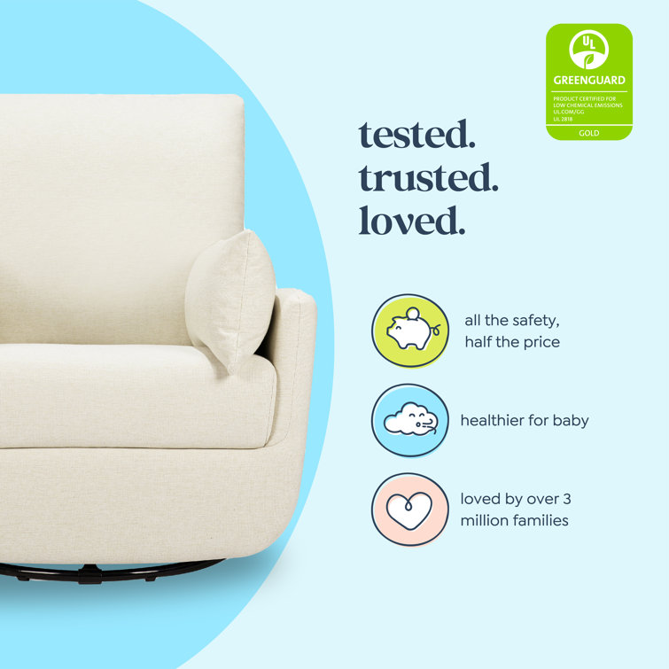 Vanilla Upholstered U-Shaped Swivel Glider Chair