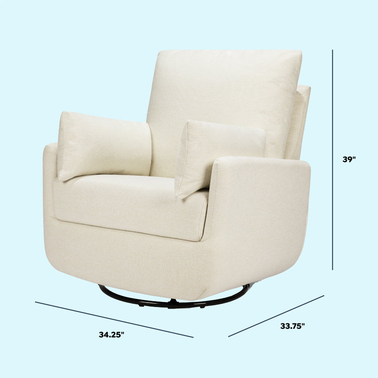 Vanilla Upholstered U-Shaped Swivel Glider Chair