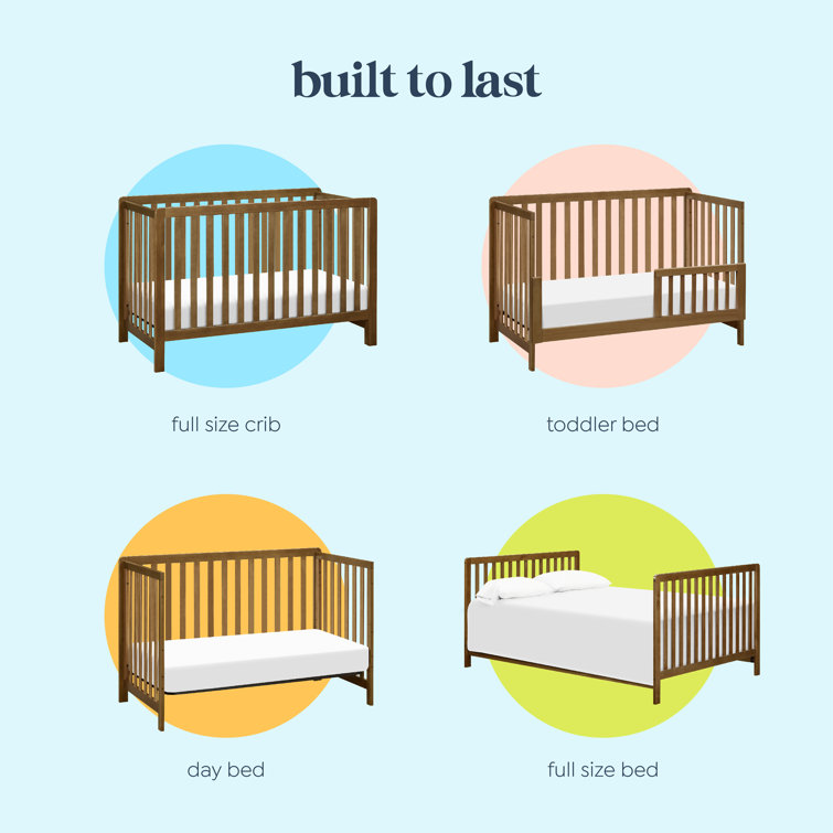 Walnut 4-in-1 Low-Profile Convertible Crib with Clean Lines