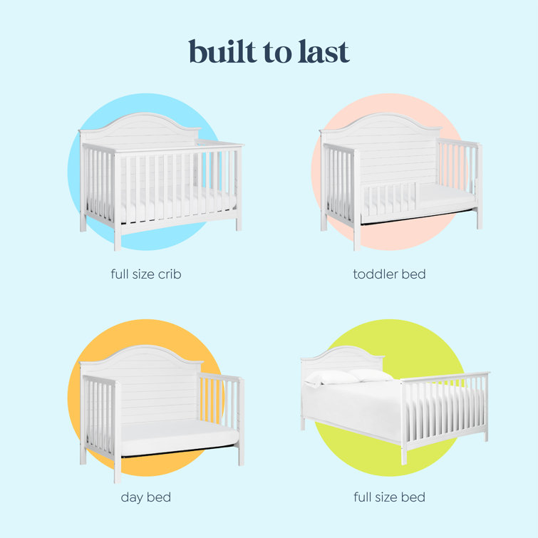 White Pine 4-in-1 Convertible Crib with Shiplap Headboard