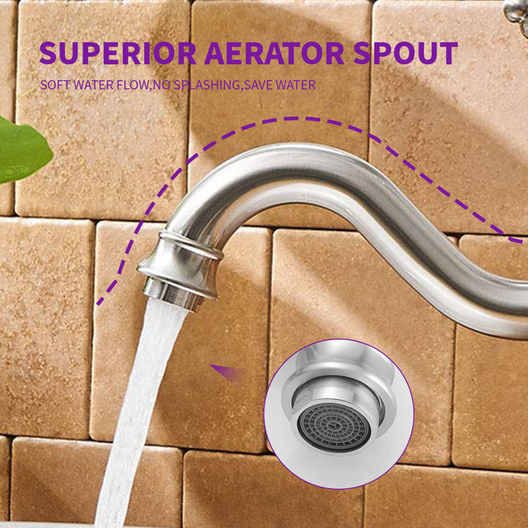 Brushed Nickel Single Handle High Arc Vessel Faucet with Pop-Up Drain
