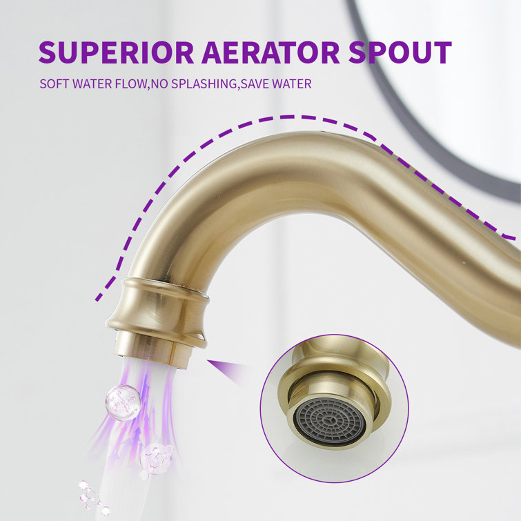 Brushed Gold Single Handle High-Arc Vessel Sink Faucet