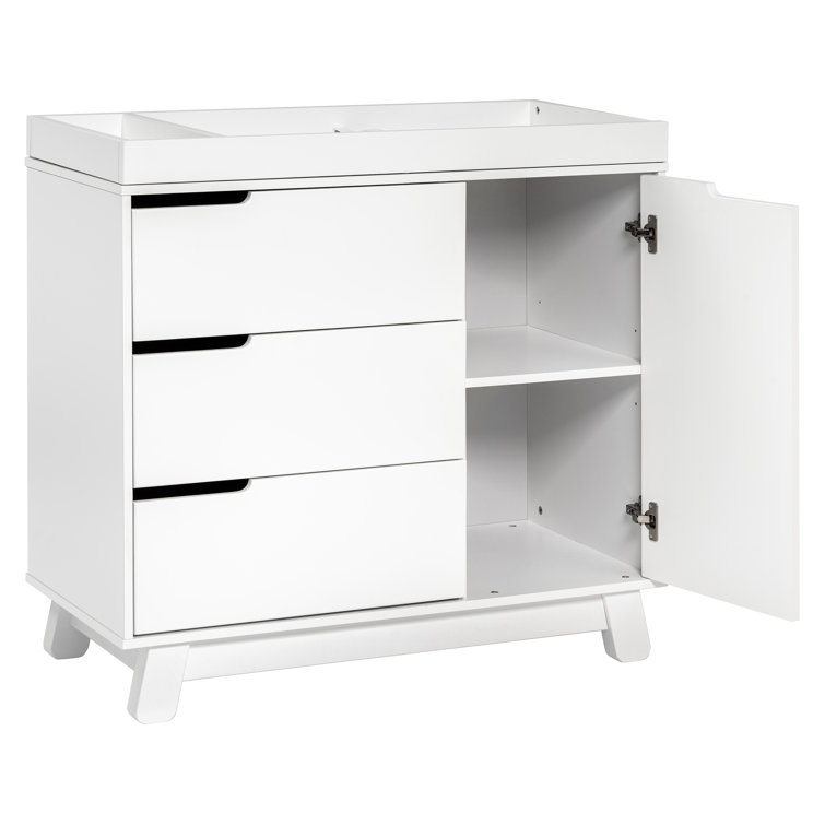 Ivory Pine Wood 3-Drawer Changing Table Dresser