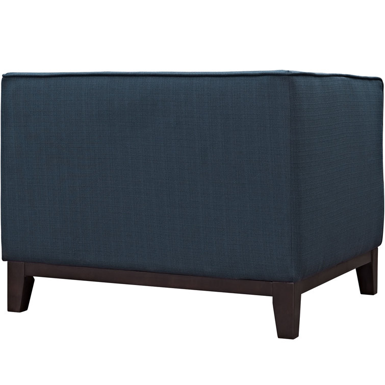 Azure Polyester Upholstered Mid-Century Accent Chair