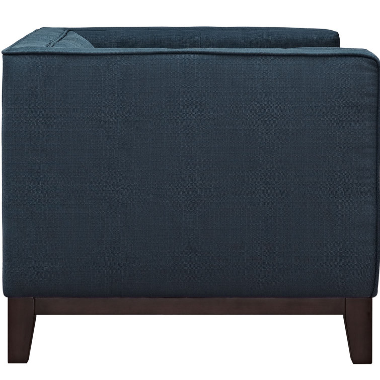 Azure Polyester Upholstered Mid-Century Accent Chair