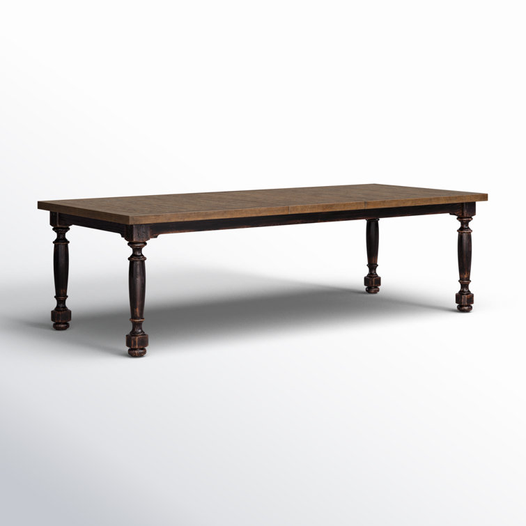 Rustic Black and Brown Reclaimed Wood Extendable Dining Table