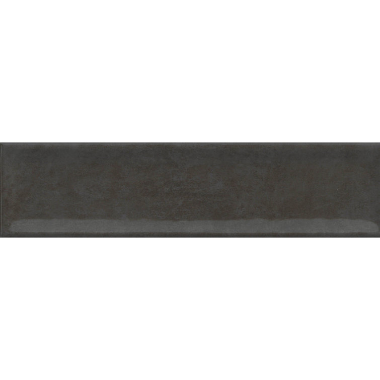 Charcoal Glossy Ceramic 3x12 Wall Tile for Bathroom and Kitchen