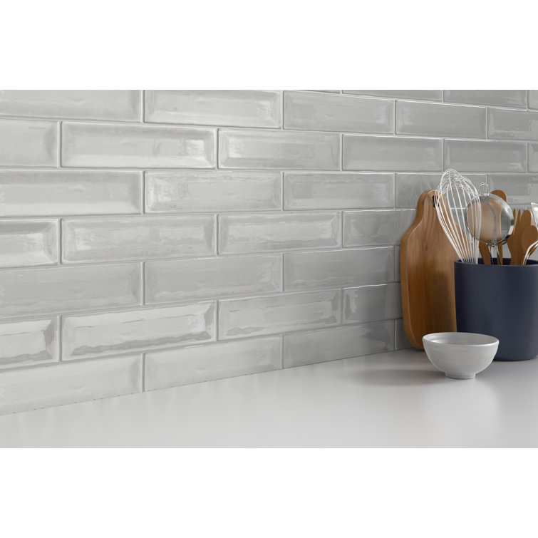 Raku Silver 3x12 Glossy Ceramic Wall Tile