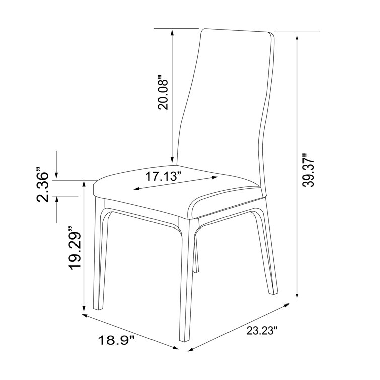 Gray Faux Leather Upholstered Side Chair with Walnut Legs