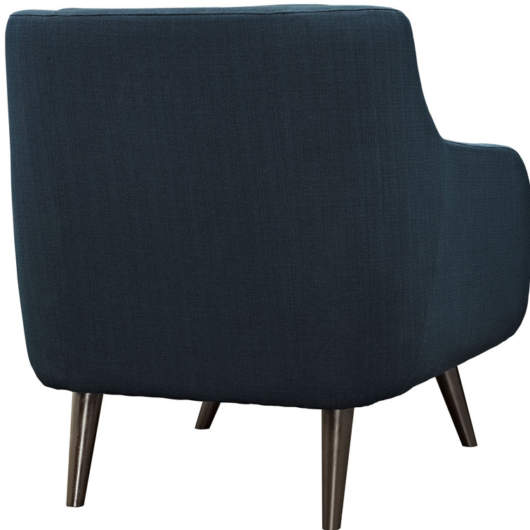 Azure Mid-Century Minimalist Accent Chair with Espresso Wood Legs