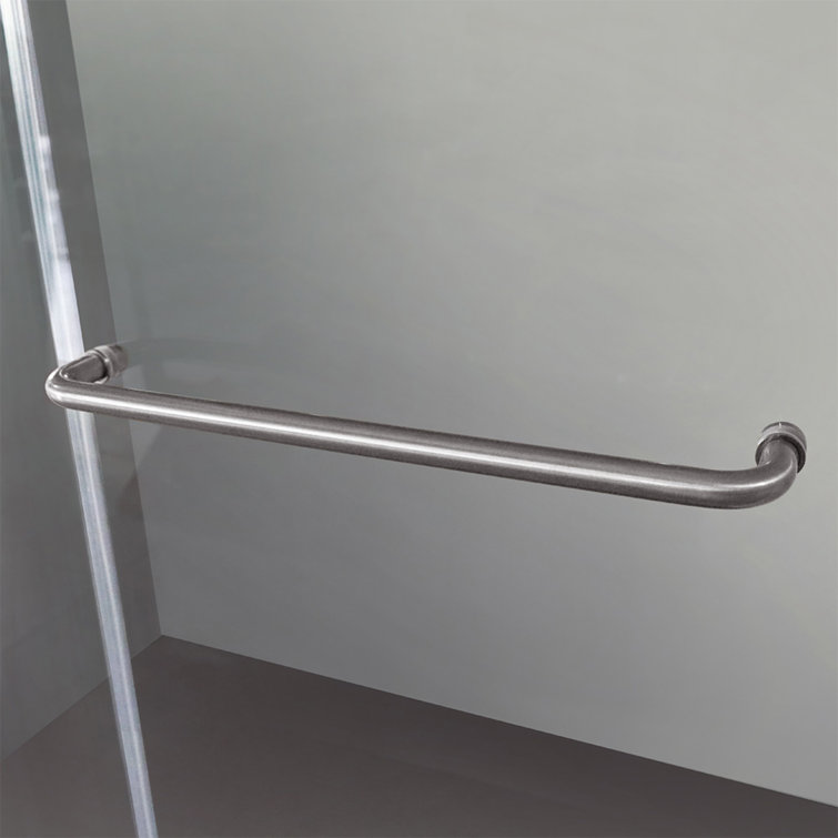 Frameless 60" Clear Glass Sliding Shower Doors with Brushed Nickel Finish