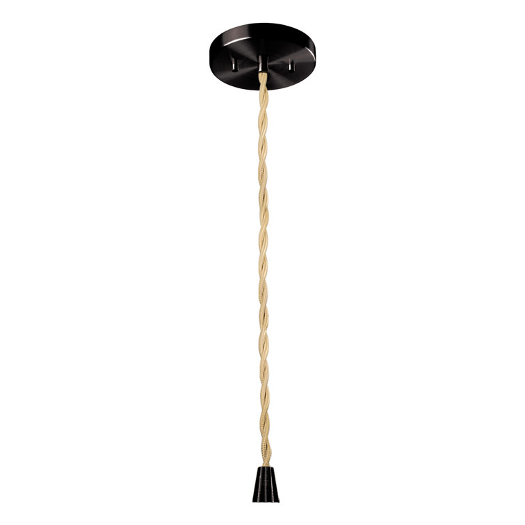 Matte Black and Gold Ceramic Dome Pendant Light