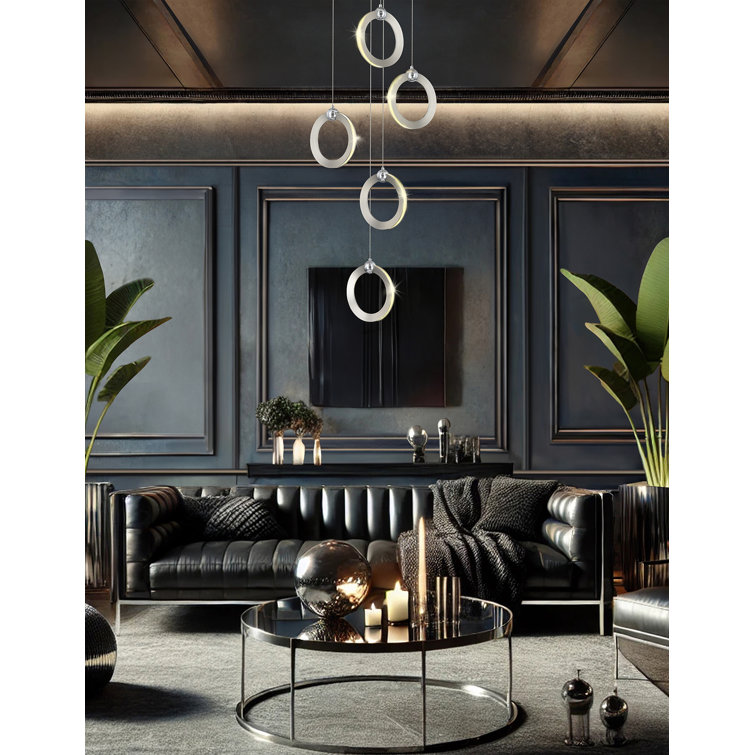 Mini Brushed Nickel LED Indoor/Outdoor Pendant Light