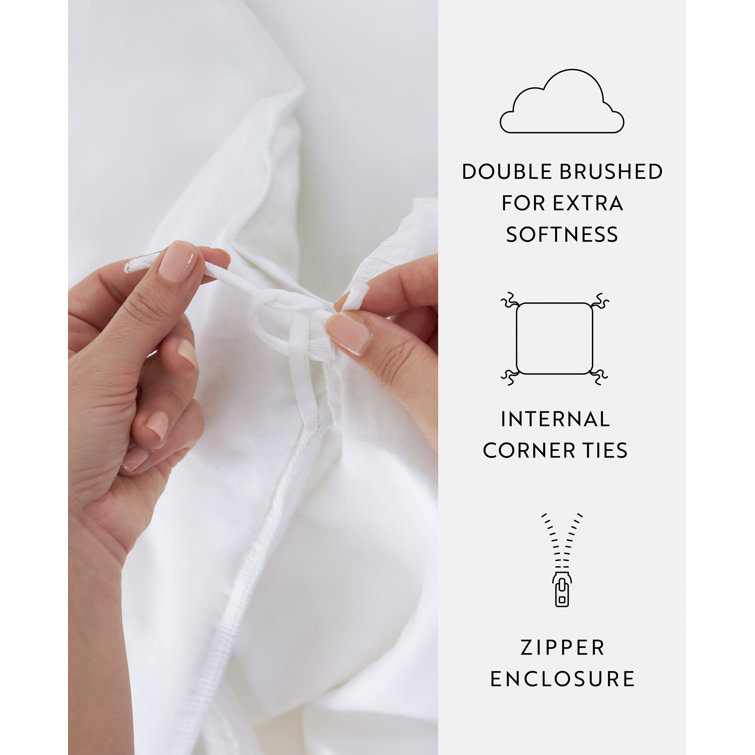 Gray and White Geometric Microfiber Queen Duvet Cover Set