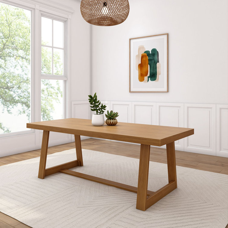 Pecan Wirebrush Solid Wood Rectangular Farmhouse Dining Table