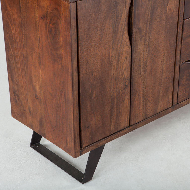 Nottingham Loft 68'' Buffet with Live Edge and Iron Base