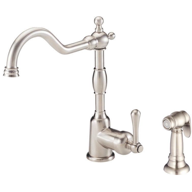 Opulence Stainless Steel Single Handle Kitchen Faucet with Side Spray