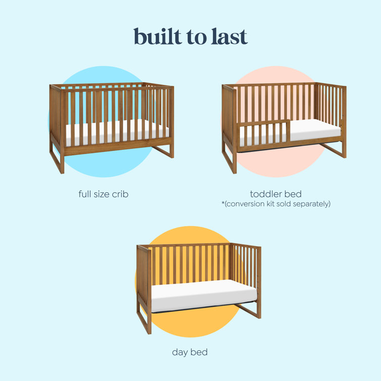 Hunter Chestnut 3-in-1 Convertible Crib with Adjustable Mattress Heights