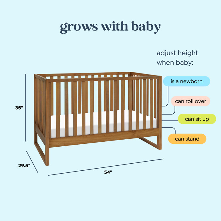 Hunter Chestnut 3-in-1 Convertible Crib with Adjustable Mattress Heights