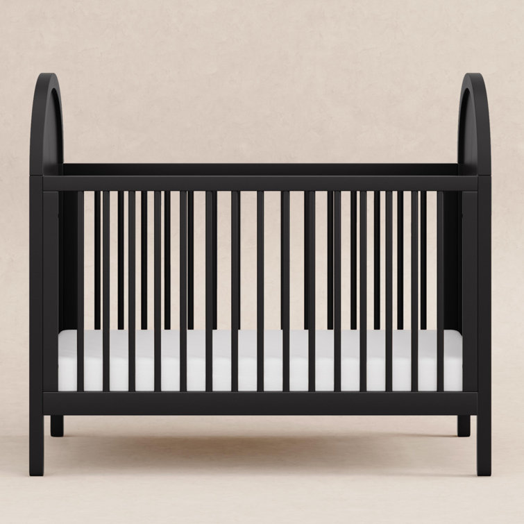 Bondi Black and Natural Cane 3-in-1 Convertible Crib