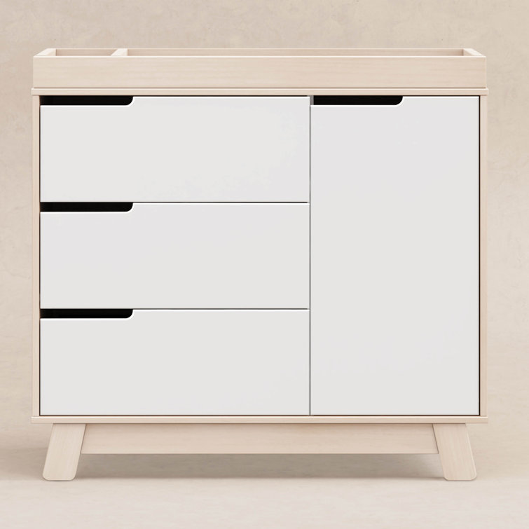 Hudson Modern 3-Drawer GreenGuard Certified Dresser in Washed Natural and White