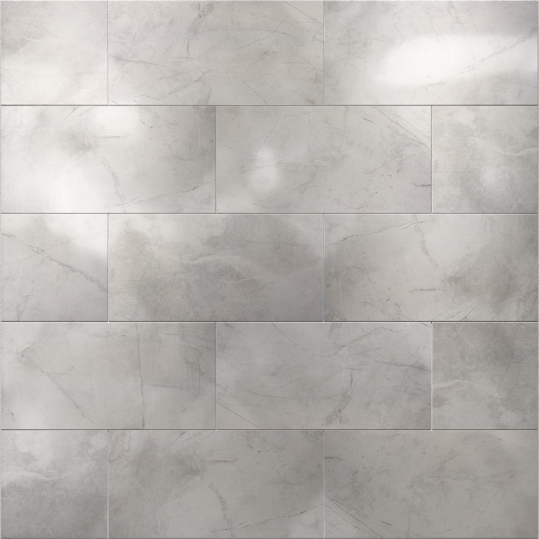 Pierre 12x24 Light Grey Polished Porcelain Wall and Floor Tile