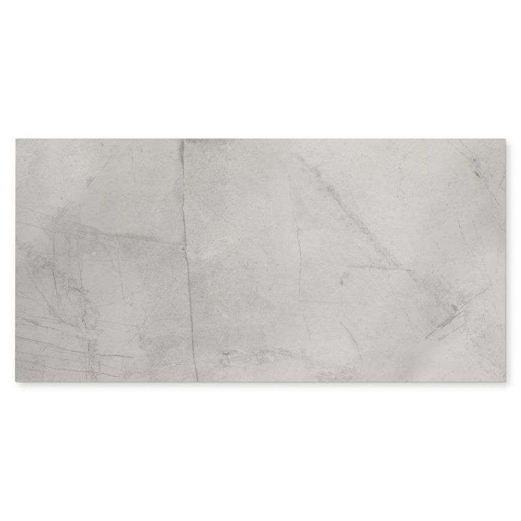 Pierre 12x24 Light Grey Polished Porcelain Wall and Floor Tile