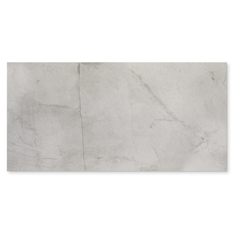 Pierre 12x24 Light Grey Polished Porcelain Wall and Floor Tile