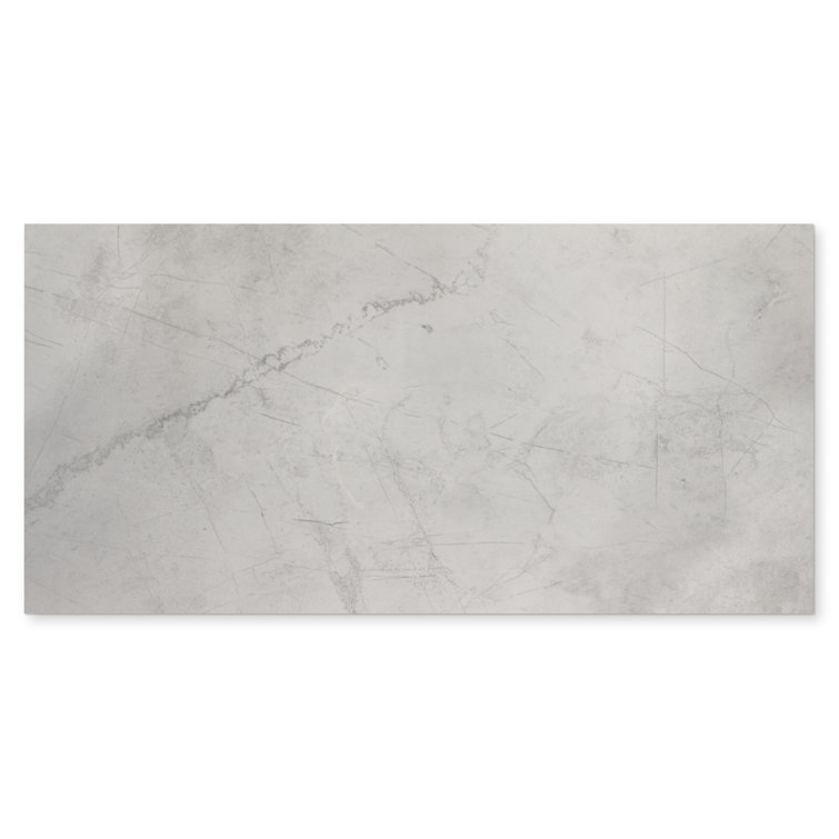 Pierre 12x24 Light Grey Polished Porcelain Wall and Floor Tile