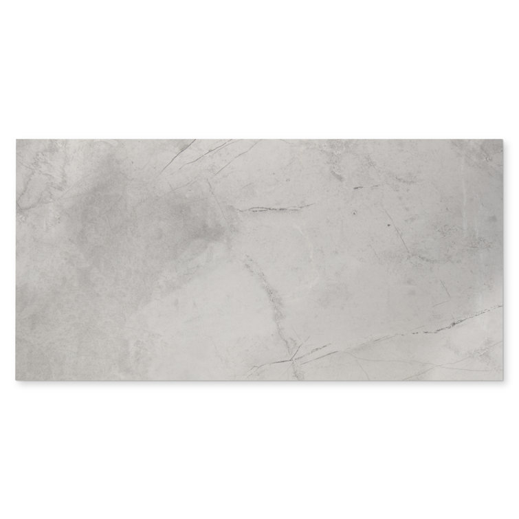 Pierre 12x24 Light Grey Polished Porcelain Wall and Floor Tile