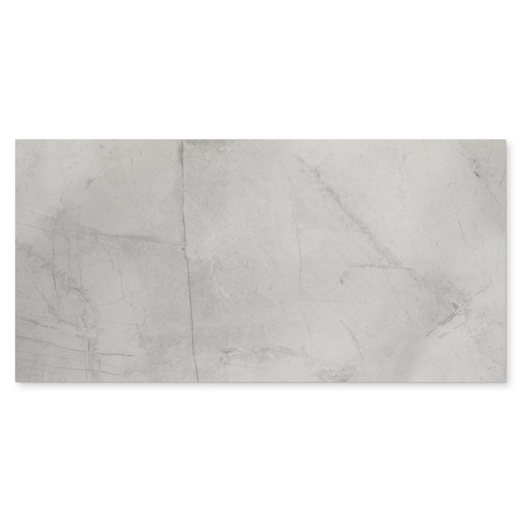 Pierre 12x24 Light Grey Polished Porcelain Wall and Floor Tile