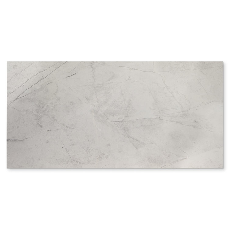 Pierre 12x24 Light Grey Polished Porcelain Wall and Floor Tile