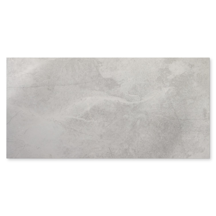 Pierre 12x24 Light Grey Polished Porcelain Wall and Floor Tile