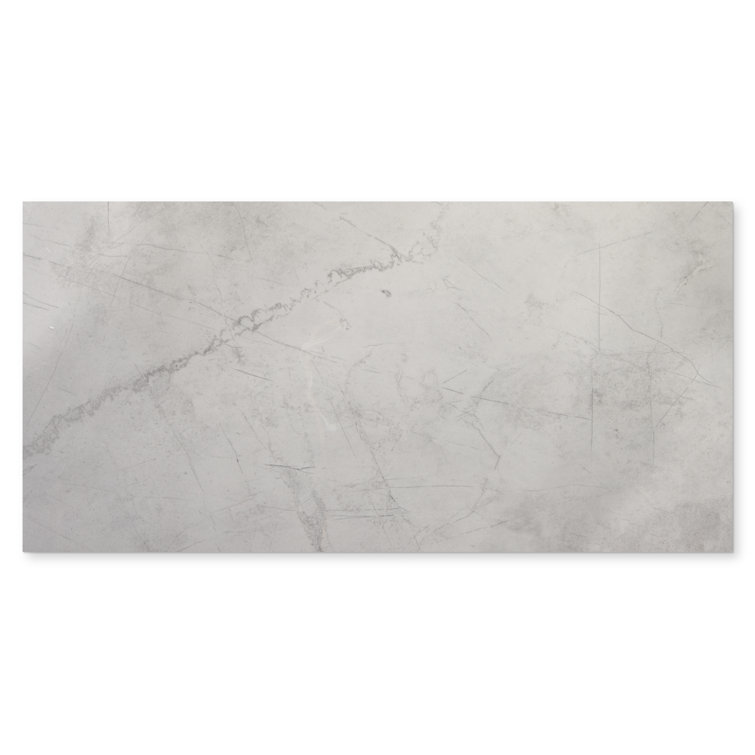 Pierre 12x24 Light Grey Polished Porcelain Wall and Floor Tile