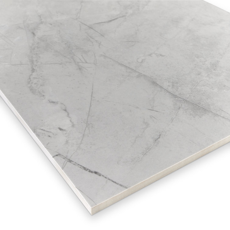 Pierre 12x24 Light Grey Polished Porcelain Wall and Floor Tile