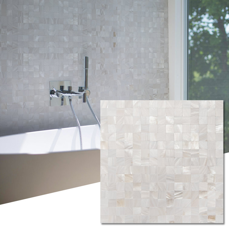 12" x 12" White Mother of Pearl Mosaic Tile