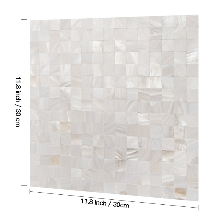 12" x 12" White Mother of Pearl Mosaic Tile