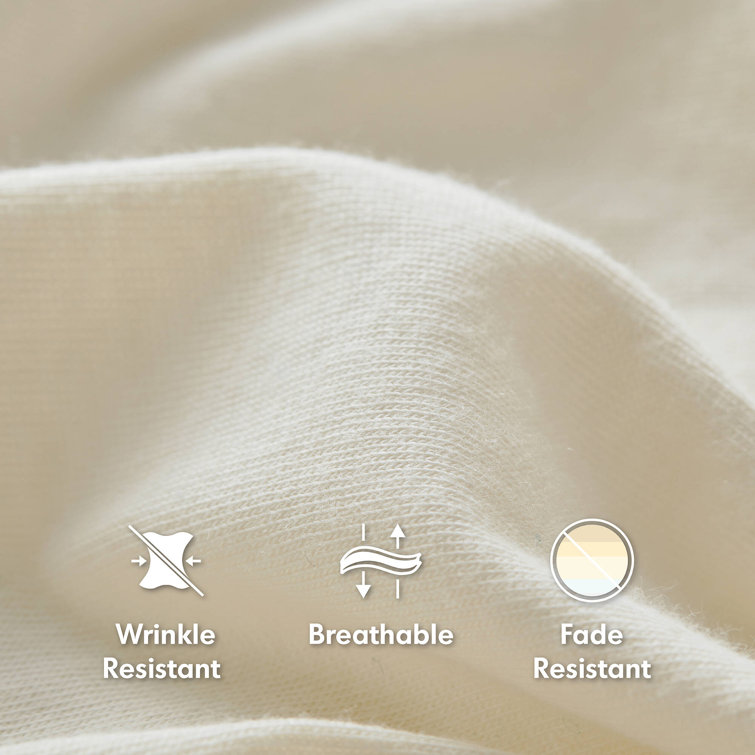 Cream Twin Cotton Blend Jersey Knit Sheet Set