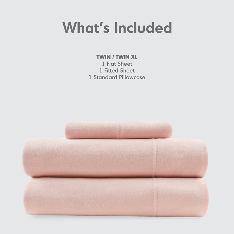 White Twin Polyester Jersey Knit Sheet Set