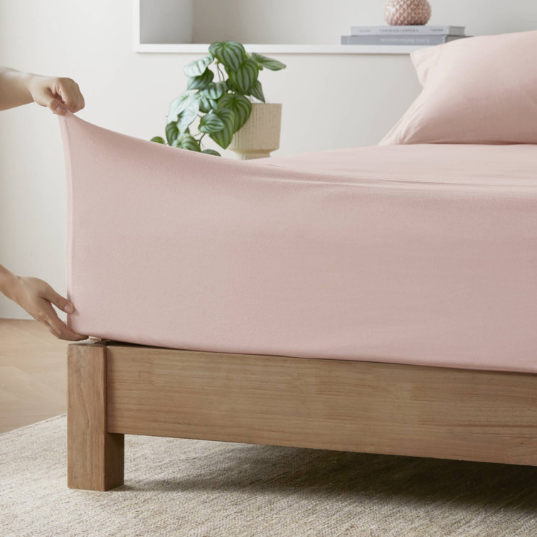 White Twin Polyester Jersey Knit Sheet Set