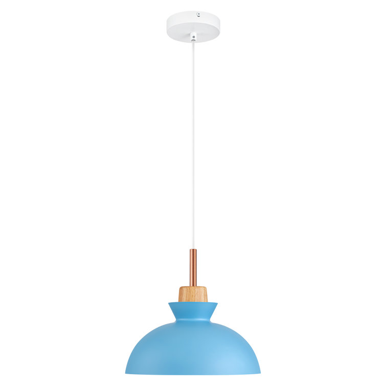 Blue Bird Aluminum Dome Pendant Light with Adjustable Cord